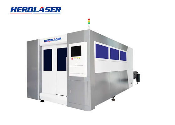 HEROLASER Fully Enclosed 12000W Fiber Laser Cutter With Exchange Working Table